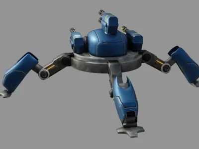 Sci Fi Quad Bot - Low Poly - Game Ready - PBR Low-poly 3D model