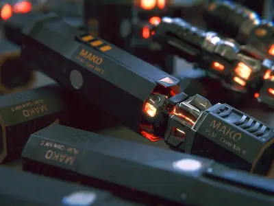 Energy Core and Case Low-poly 3D model