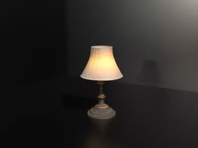 Old Classic Bedside Lamp Low-poly 3D model
