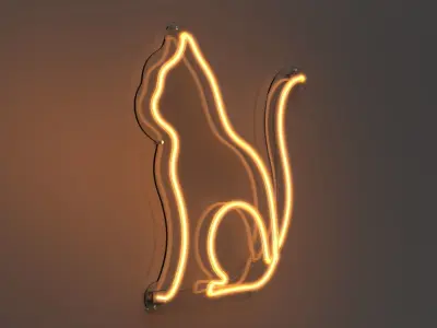 Cat 2 - Neon Sign 3D model