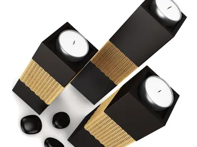 Wooden Candlesticks 3D model