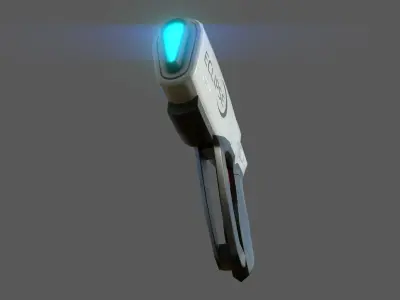 Futuristic gun - pistol Low-poly 3D model