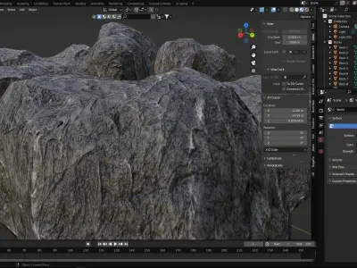 20 Rocks Low-Poly - Realistic Stone Boulder 3D Models Collection Low-poly 3D model
