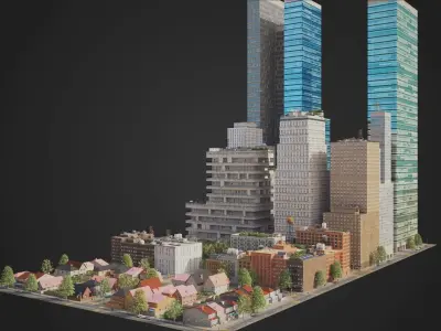 City District H21-R29 MAYA Low-poly 3D model