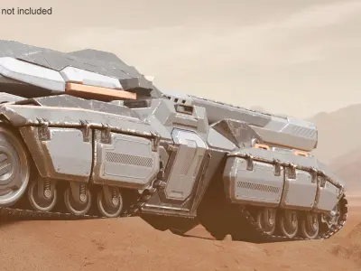  Futuristic Armored Tank Vehicle 
