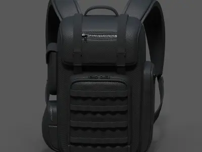 Backpack Camping bag baggage Black  Low-poly 3D model