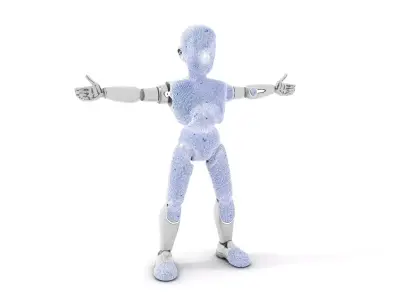 Silver Robot Humanoid model pack Low-poly 3D model