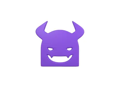 Angry Face with Horns Symbol V1 002 Low-poly 3D model