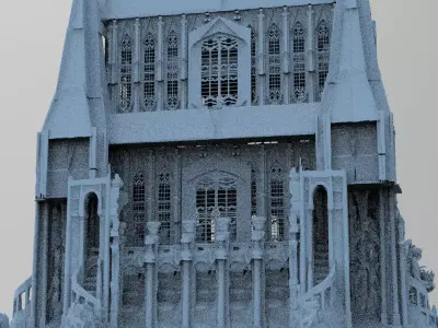 Dark Magic Fort architecture Tower large 2 3D model