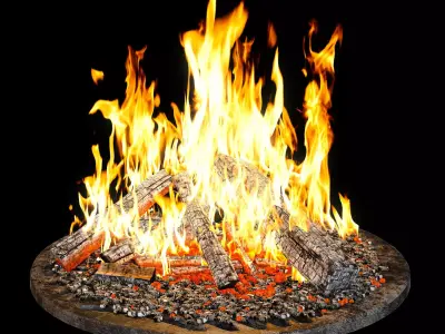 Bonfire fire pit 3D model