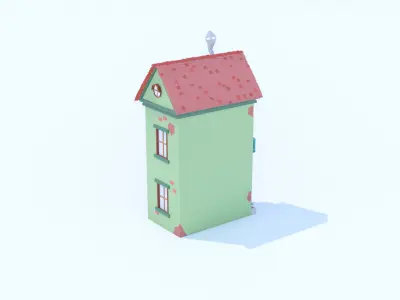 Italian Building number 10 Lowpoly Low-poly 3D model