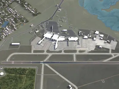 Nassau Airport Low-poly 3D model