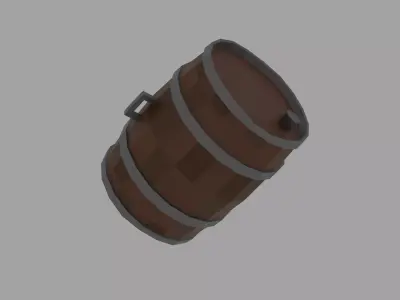Stylized Low Poly Barrel Game Ready Low-poly 3D model