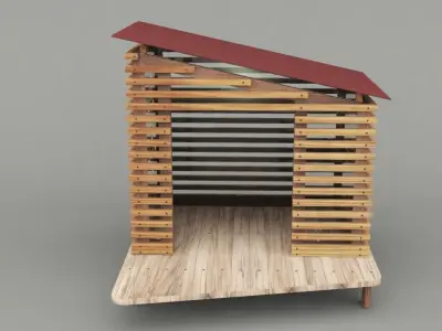 Dog House Project - House 01 Low-poly 3D model