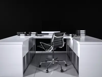 Office Desk - Interior Office Furniture 09 3D model
