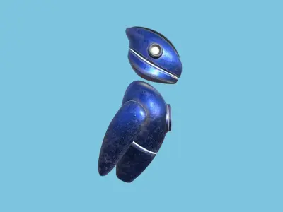Flying Robot 06 Blue Steel - Character SciFi Design Low-poly 3D model