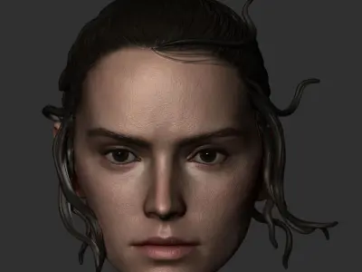Rey Skywalker Head Sculpt 3D print model