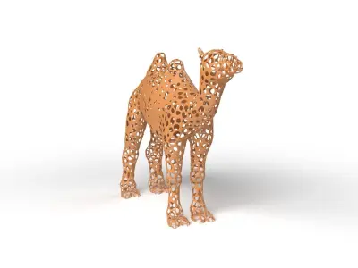Camel Voronoi Low-poly 3D model