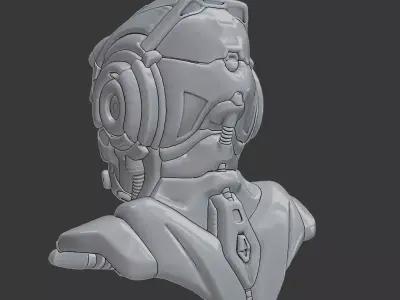 Futuristic Mechanical Sci Fi Helmet High Tech Armor  3D print model