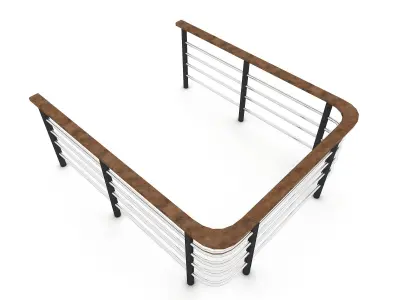 3D railing 05 Low-poly 3D model