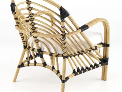 Rattan armchair 3D model