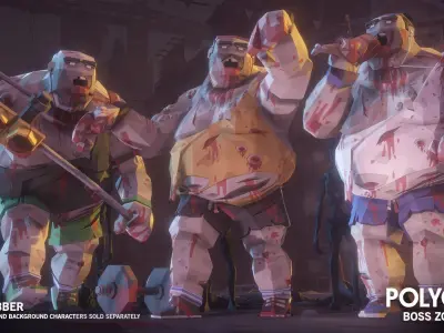 POLYGON Boss Zombies Low-poly 3D model