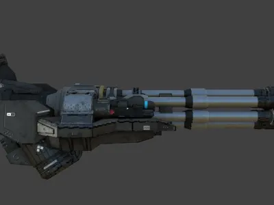 Sci-Fi Chaingun Low-poly 3D model