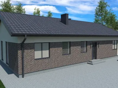 A small one storey house 3D model