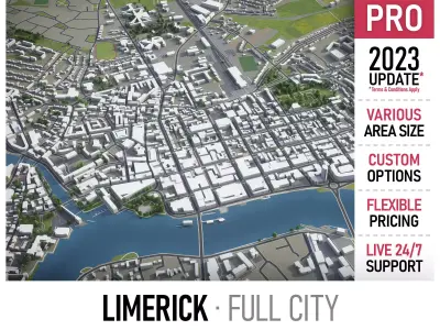 Limerick - 3D City Model Low-poly 3D model
