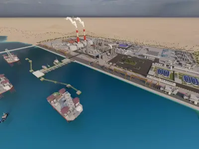 Petrochemical-Complex and Oil Gas Rig-Refinery power plant 3D model