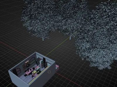 Blender Kitchen Scene Low-poly 3D model