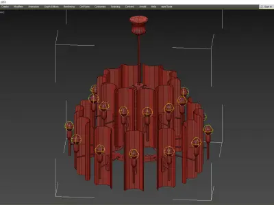 Tiled glass chandelier Low-poly 3D model