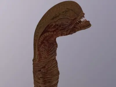 Alien ChestBuster Rigged Low-poly 3D model