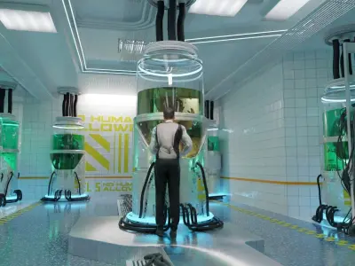 scifi scene made with blender 3D model