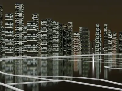 city Scifi Low-poly 3D model