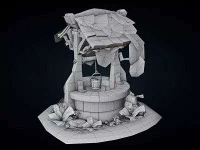 Water Well Stylized - Game Environment Prop Low-poly 3D model
