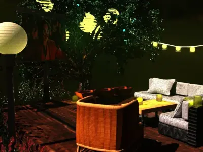 Garden Lounge Low-poly 3D model