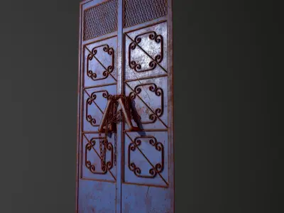 3D Designer rusty door Free 3D model