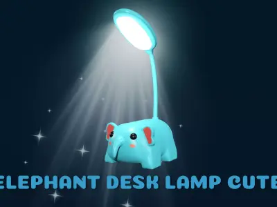 Elephant Desk Lamp Cute Low-poly 3D model