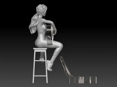 street musician girl 2 3D print model