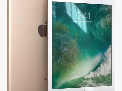 Apple iPad 9-7 2017 Gold Low-poly 3D model