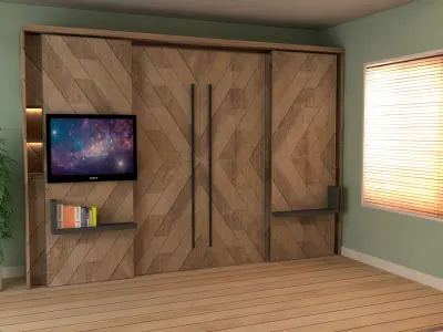 MURPHY BED HIDDEN 3D model
