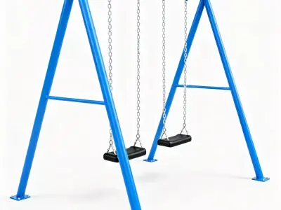 Classic Playground Double Swing Set 3D Model Low-poly 3D model