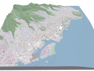 Cityscape Honolulu Hawaii USA 3D model