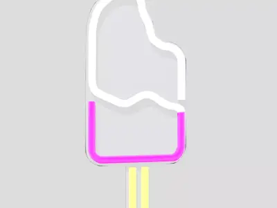Neon Sign Popsicle Low-poly 3D model