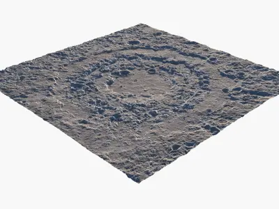 Moon crater PBR 3D model