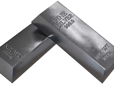 Silver Bar Low-poly 3D model