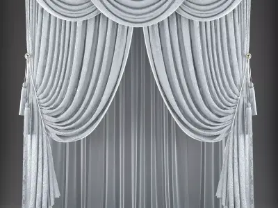 Curtains curtain Low-poly 3D model purchase