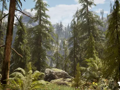 Hemlock Forest Jungle Environment Low-poly 3D model