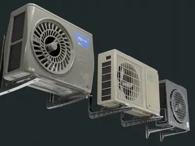 Exterior Air Conditioner Pack  Low-poly 3D model